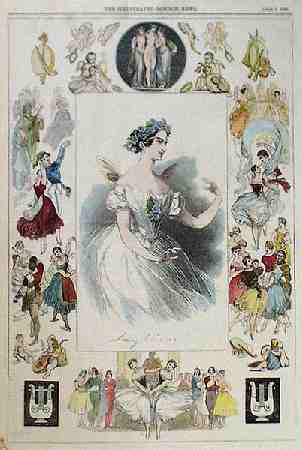 Una pagina da The Illustrated London News del 1845 che rappresenta la storia de La Sylphide